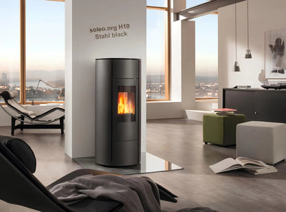 Pelletofen Wodtke soleo.nrg H10 air+ Stahl black - ofenerlebnis.de