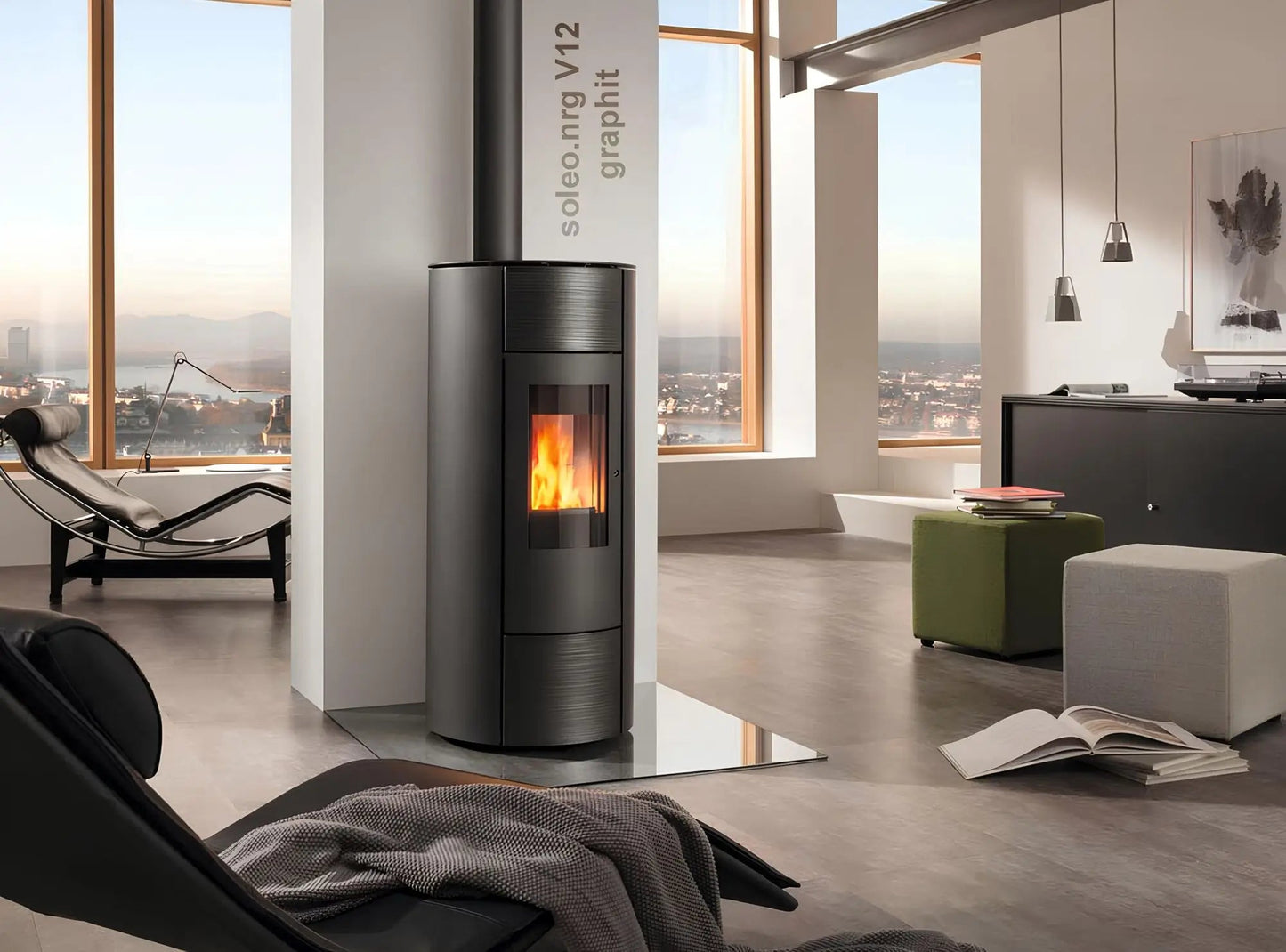 Pelletofen Wodtke soleo.nrg V12 air+ Keramik graphit - ofenerlebnis.de