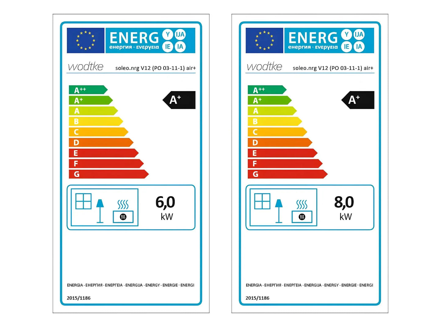 Pelletofen Wodtke soleo.nrg V12 air+ Energielabel, Ecolabel - ofenerlebnis.de