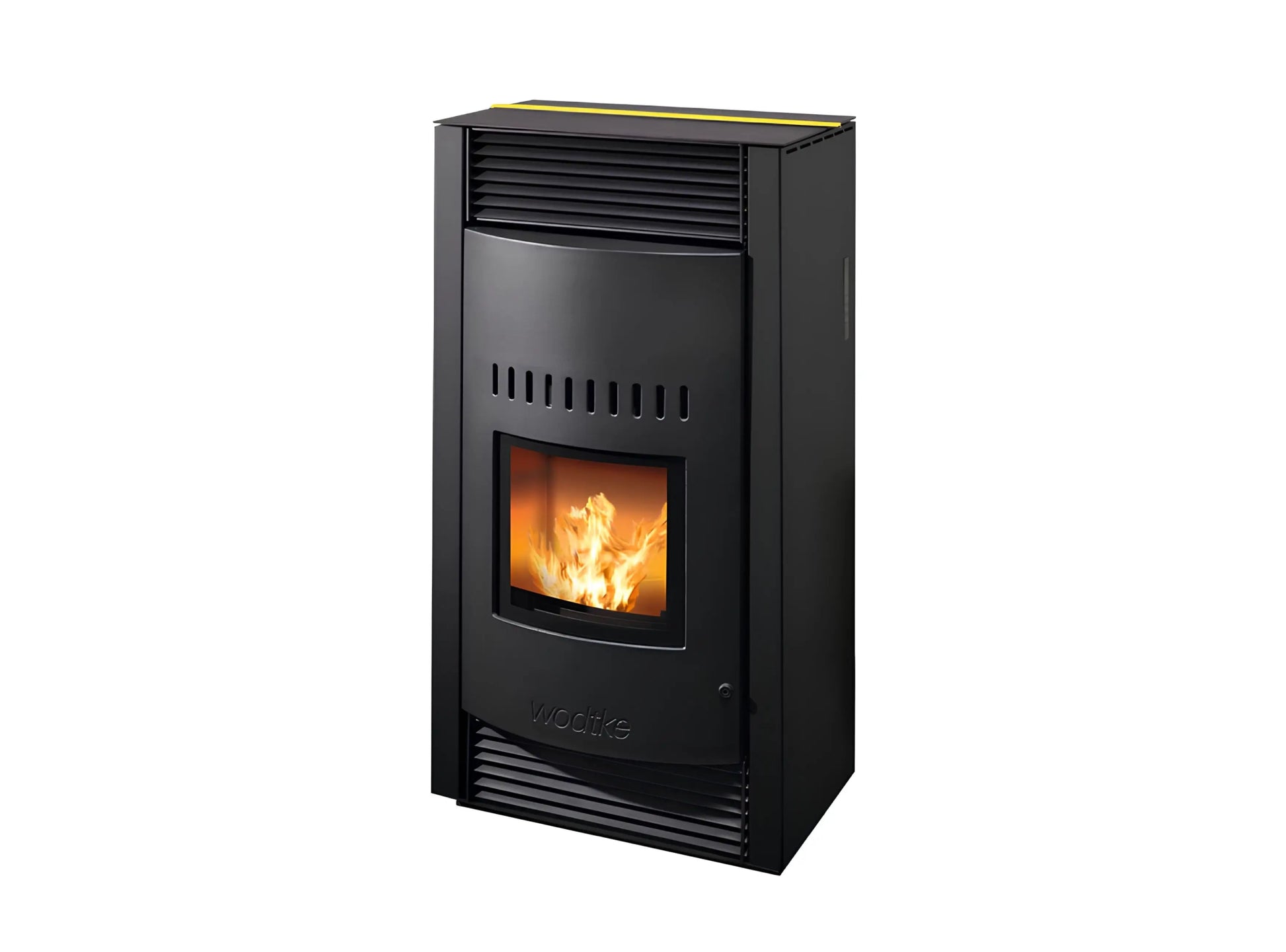 Pelletofen Wodtke Topline New Motion air+ Top-Dekorleiste gelb - ofenerlebnis.de