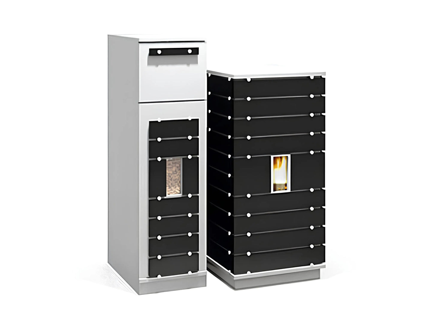 Pelletofen Wodtke ivo.tec water+ wasserführend mit Anbau-Pelletbehälter - ofenerlebnis.de