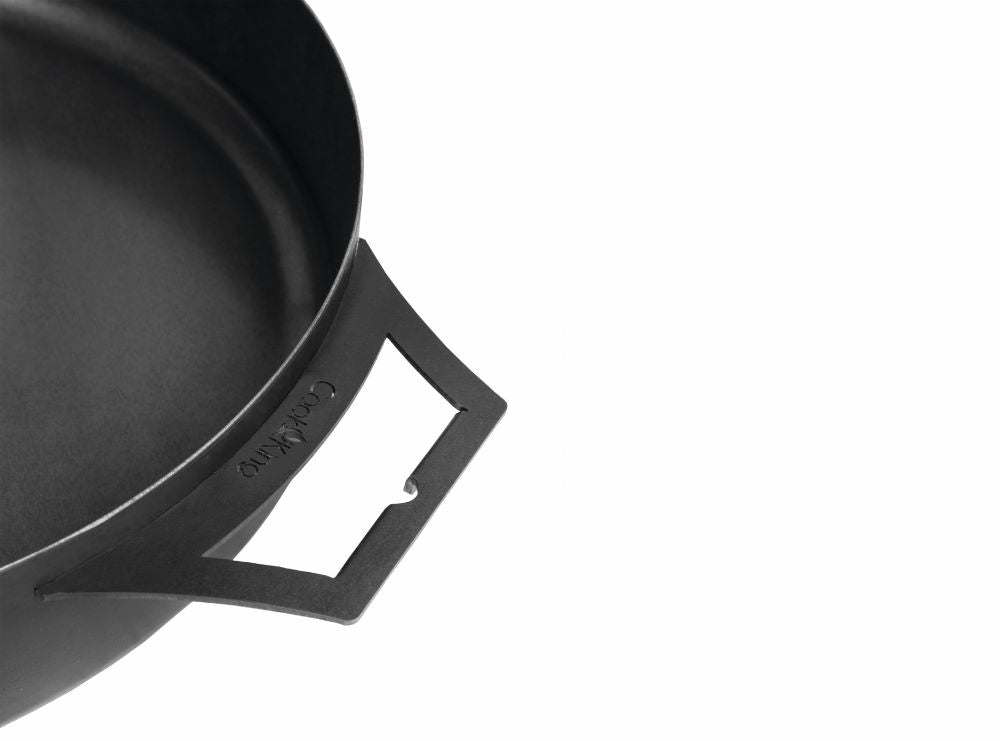 Pfanne aus natürlichem Stahl mit zwei Griffen, 50 cm - Ofenerlebnis.de