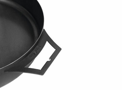 Pfanne aus Naturstahl mit langem Griff, 50cm - Ofenerlebnis.de