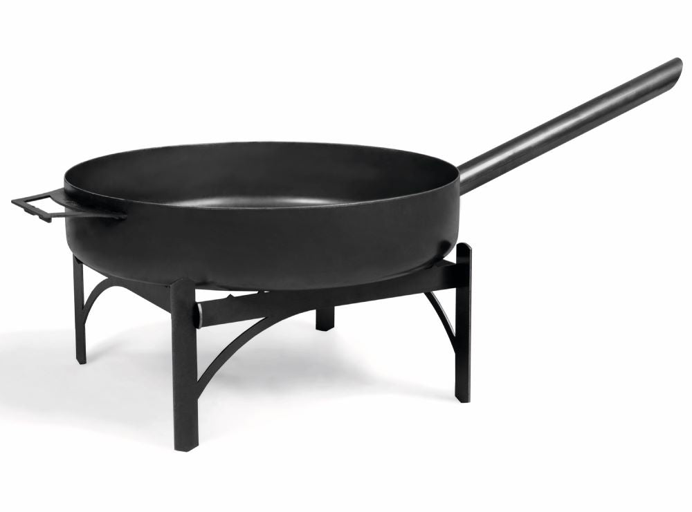 Pfanne aus Naturstahl mit langem Griff, 50cm - Ofenerlebnis.de