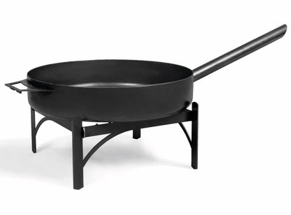 Pfanne aus Naturstahl mit langem Griff, 50cm - Ofenerlebnis.de