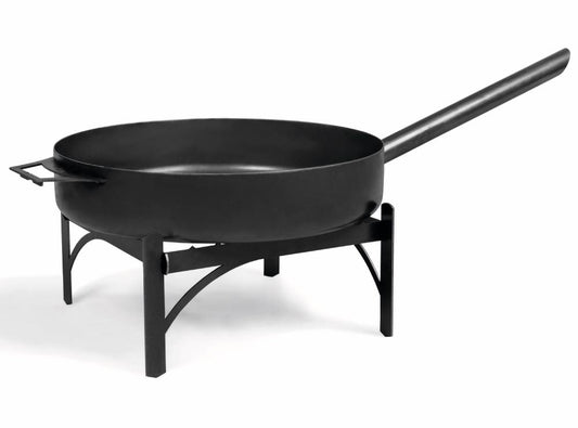 Pfanne aus Naturstahl mit langem Griff, 50cm - Ofenerlebnis.de