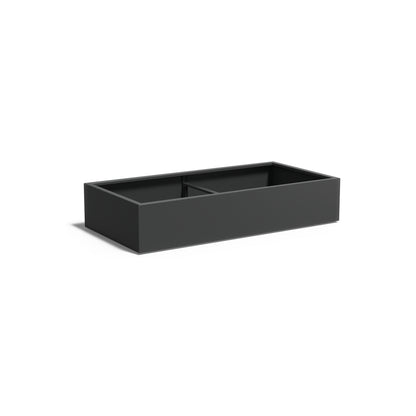 Pflanzkübel ADEZZ CARREZ rechteckig mit boden 200 × 100 × 40 cm aus Aluminium – Modellabbildung