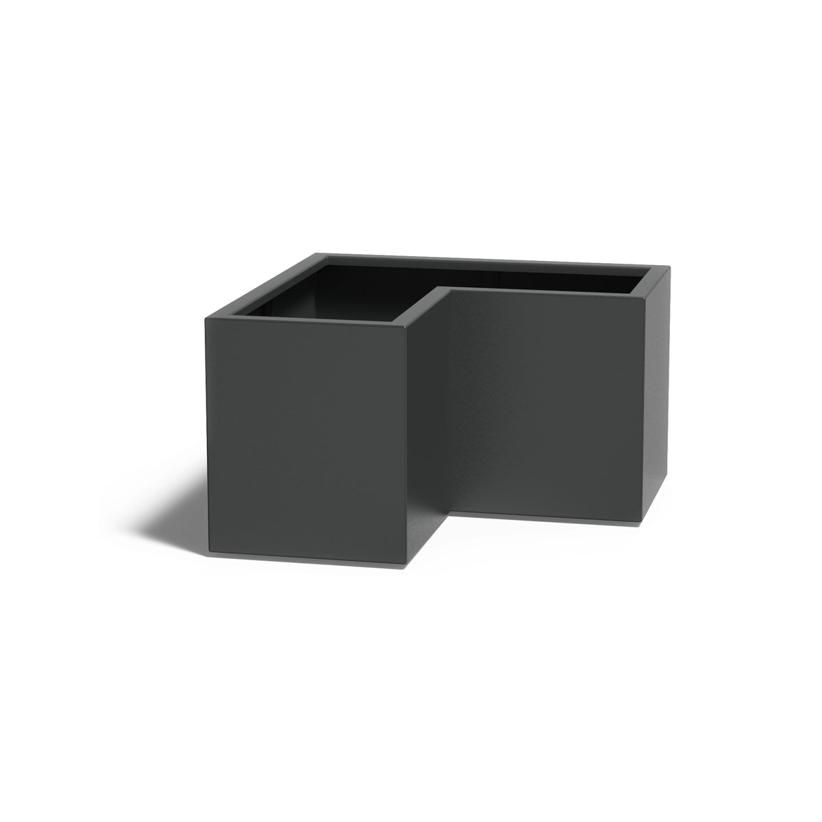 Pflanzkübel ADEZZ CARREZ L-förmig 100 × 100 × 60 cm (Schenkel 50 cm) aus Aluminium – Modellabbildung
