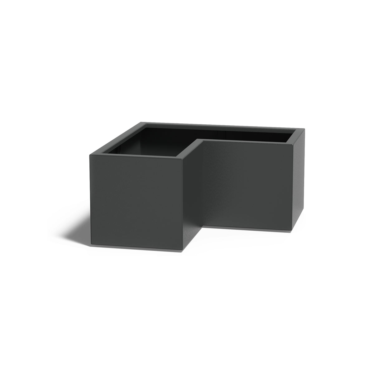 Pflanzkübel ADEZZ CARREZ L-förmig 100 × 100 × 50 cm (Schenkel 50 cm) aus Aluminium – Modellabbildung