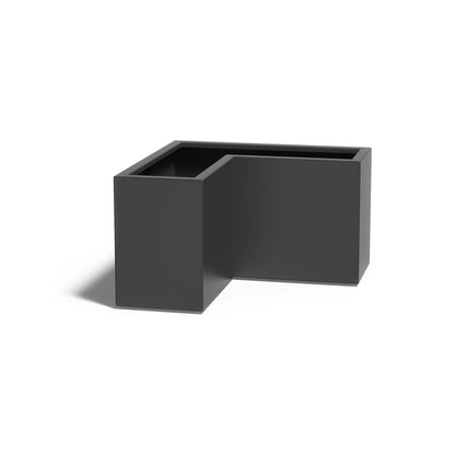 Pflanzkübel ADEZZ CARREZ L-förmig 100 × 100 × 60 cm (Schenkel 40 cm) aus Aluminium – Modellabbildung
