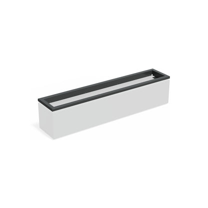 in-lite Ready Profil für Pflanzkübel ADEZZ CARREZ, rechteckig 200 × 40 × 9,1 cm, aus Aluminium – montierte Modellansicht; Pflanzkübel separat und nicht enthalten