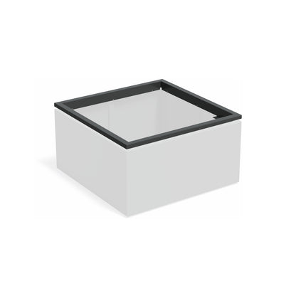 in-lite Ready Profil für Pflanzkübel ADEZZ CARREZ, quadratisch 120 × 120 × 9,1 cm, aus Aluminium – montierte Modellansicht; Pflanzkübel separat und nicht enthalten