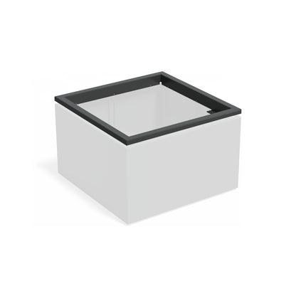 in-lite Ready Profil für Pflanzkübel ADEZZ CARREZ, quadratisch 100 × 100 × 9,1 cm, aus Aluminium – montierte Modellansicht; Pflanzkübel separat und nicht enthalten