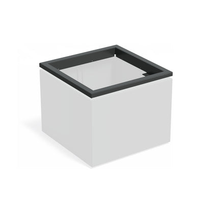in-lite Ready Profil für Pflanzkübel ADEZZ CARREZ, quadratisch 80 × 80 × 9,1 cm, aus Aluminium – montierte Modellansicht; Pflanzkübel separat und nicht enthalten