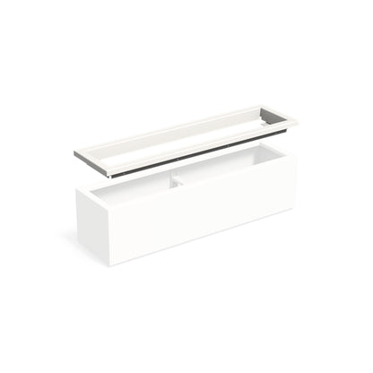in-lite Ready Profil für Pflanzkübel ADEZZ CARREZ, rechteckig 150 × 40 × 9,1 cm, aus Aluminium – Montageansicht; Pflanzkübel separat und nicht enthalten