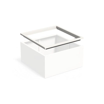 in-lite Ready Profil für Pflanzkübel ADEZZ CARREZ, quadratisch 120 × 120 × 9,1 cm, aus Aluminium – Montageansicht; Pflanzkübel separat und nicht enthalten