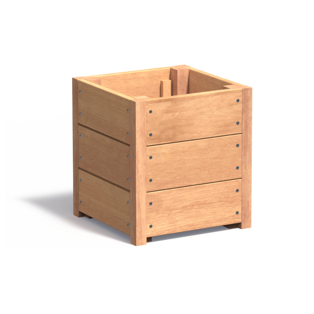 Pflanzkübel ADEZZ CARREZ quadratisch aus Hartholz, 40 × 40 × 43,5 cm