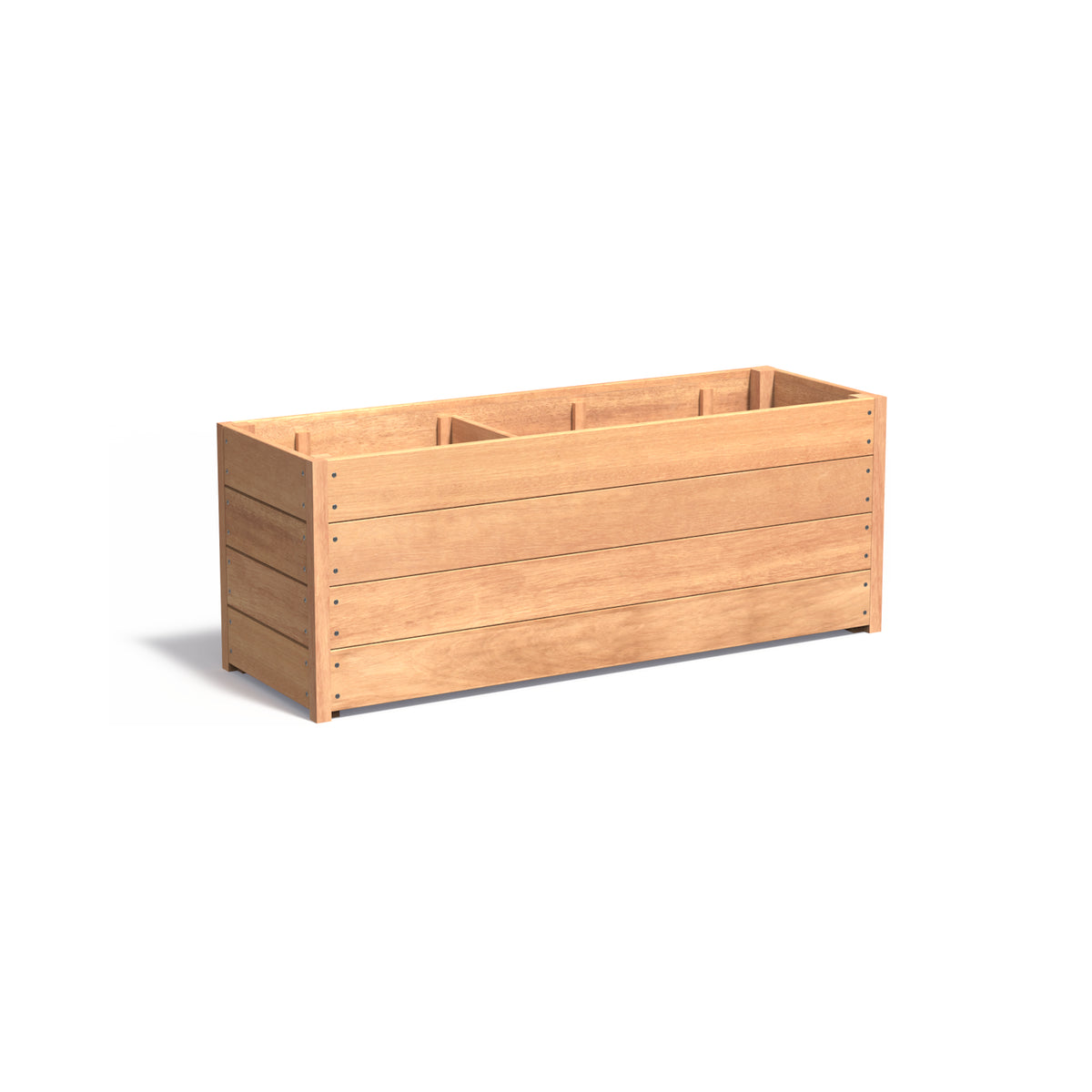 Pflanzkübel ADEZZ CARREZ rechteckig aus Hartholz, 150 × 50 × 57,4 cm
