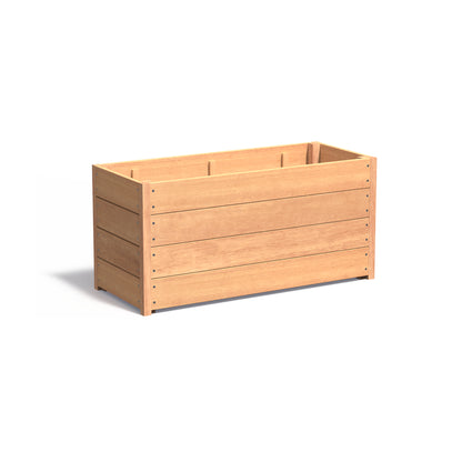 Pflanzkübel ADEZZ CARREZ rechteckig aus Hartholz, 120 × 50 × 57,4 cm
