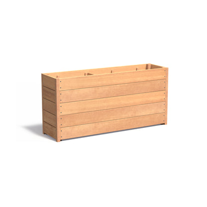 Pflanzkübel ADEZZ CARREZ rechteckig aus Hartholz, 150 × 40 × 71,3 cm