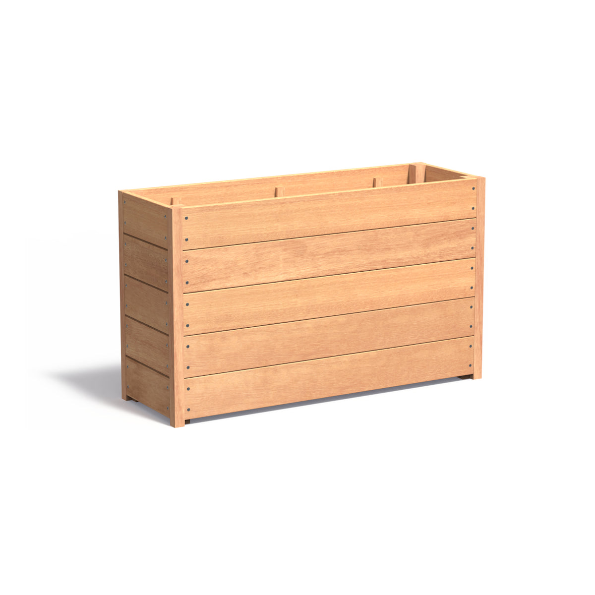 Pflanzkübel ADEZZ CARREZ rechteckig aus Hartholz, 120 × 40 × 71,3 cm