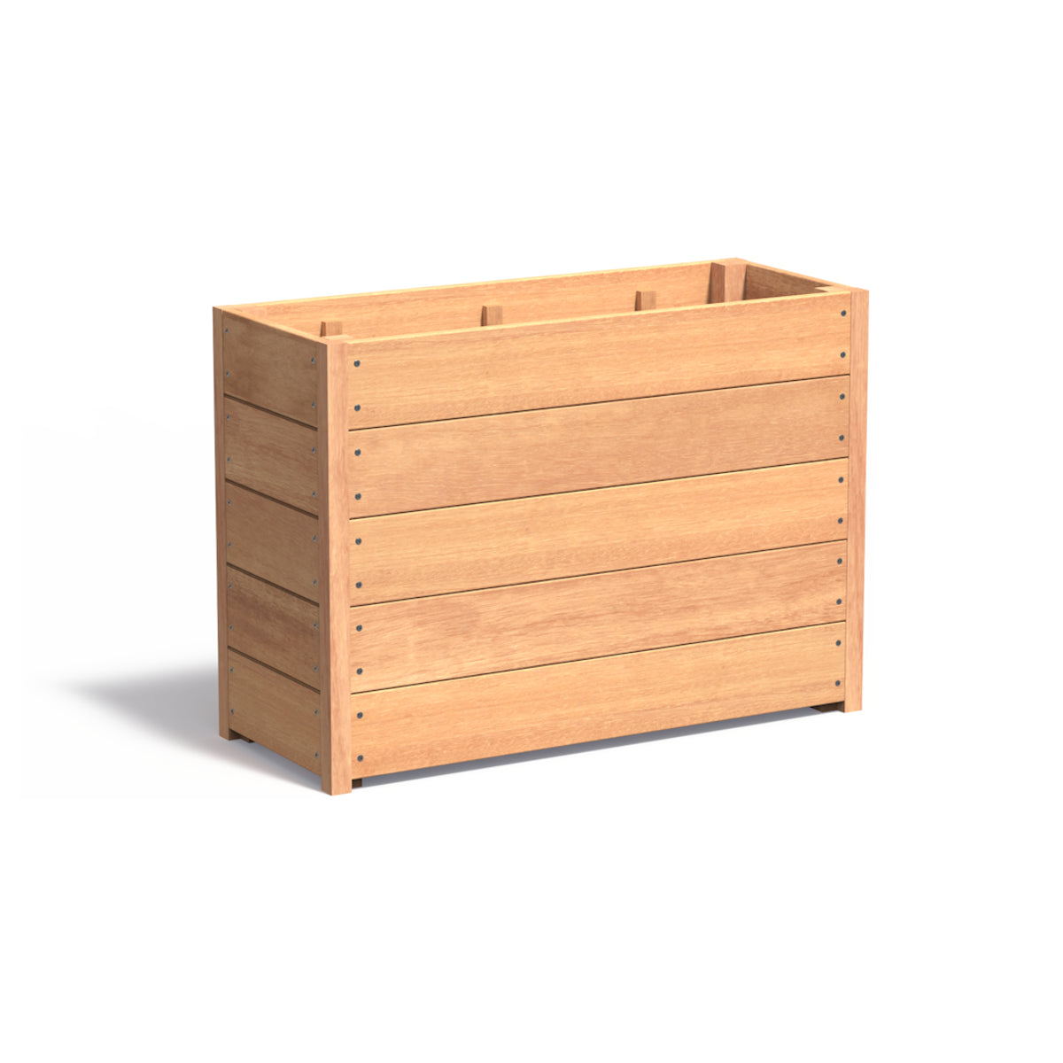 Pflanzkübel ADEZZ CARREZ rechteckig aus Hartholz, 100 × 40 × 71,3 cm