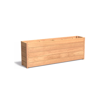 Pflanzkübel ADEZZ CARREZ rechteckig aus Hartholz, 200 × 40 × 71,3 cm