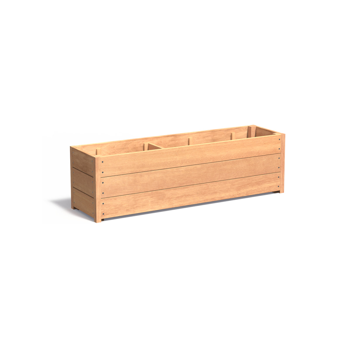 Pflanzkübel ADEZZ CARREZ rechteckig aus Hartholz, 150 × 40 × 43,5 cm