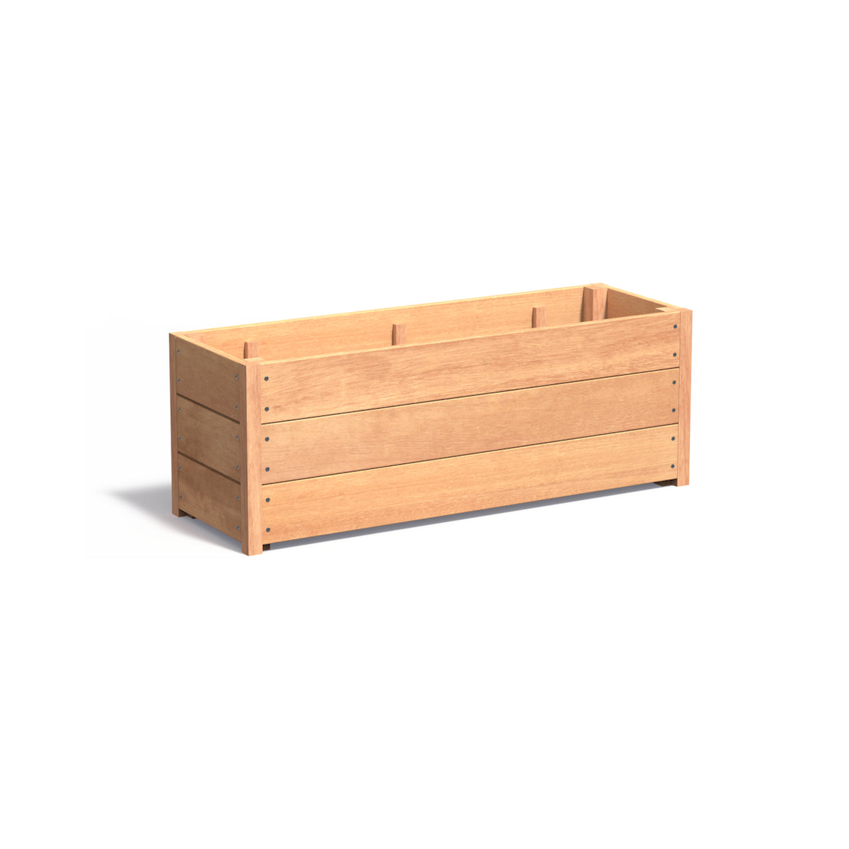 Pflanzkübel ADEZZ CARREZ rechteckig aus Hartholz, 120 × 40 × 43,5 cm