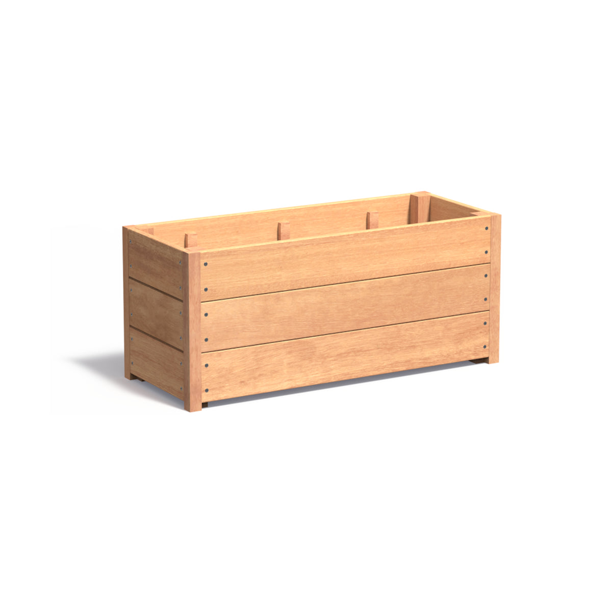 Pflanzkübel ADEZZ CARREZ rechteckig aus Hartholz, 100 × 40 × 43,5 cm