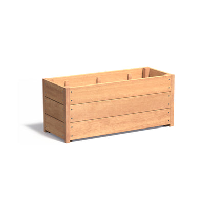 Pflanzkübel ADEZZ CARREZ rechteckig aus Hartholz, 100 × 40 × 43,5 cm