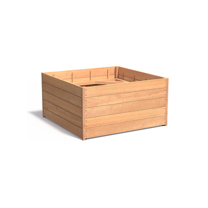 Pflanzkübel ADEZZ CARREZ quadratisch aus Hartholz, 140 × 140 × 71,3 cm