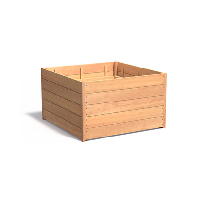 Pflanzkübel ADEZZ CARREZ quadratisch aus Hartholz, 120 × 120 × 71,3 cm