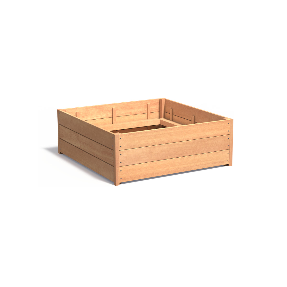 Pflanzkübel ADEZZ CARREZ quadratisch aus Hartholz, 120 × 120 × 43,5 cm