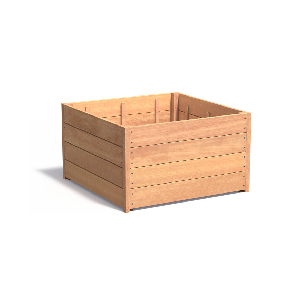 Pflanzkübel ADEZZ CARREZ quadratisch aus Hartholz, 100 × 100 × 57,4 cm