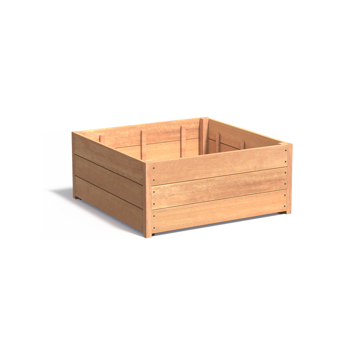 Pflanzkübel ADEZZ CARREZ quadratisch aus Hartholz, 100 × 100 × 43,5 cm