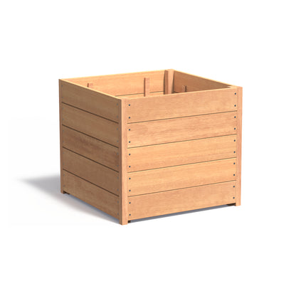 Pflanzkübel ADEZZ CARREZ quadratisch aus Hartholz, 80 × 80 × 71,3 cm