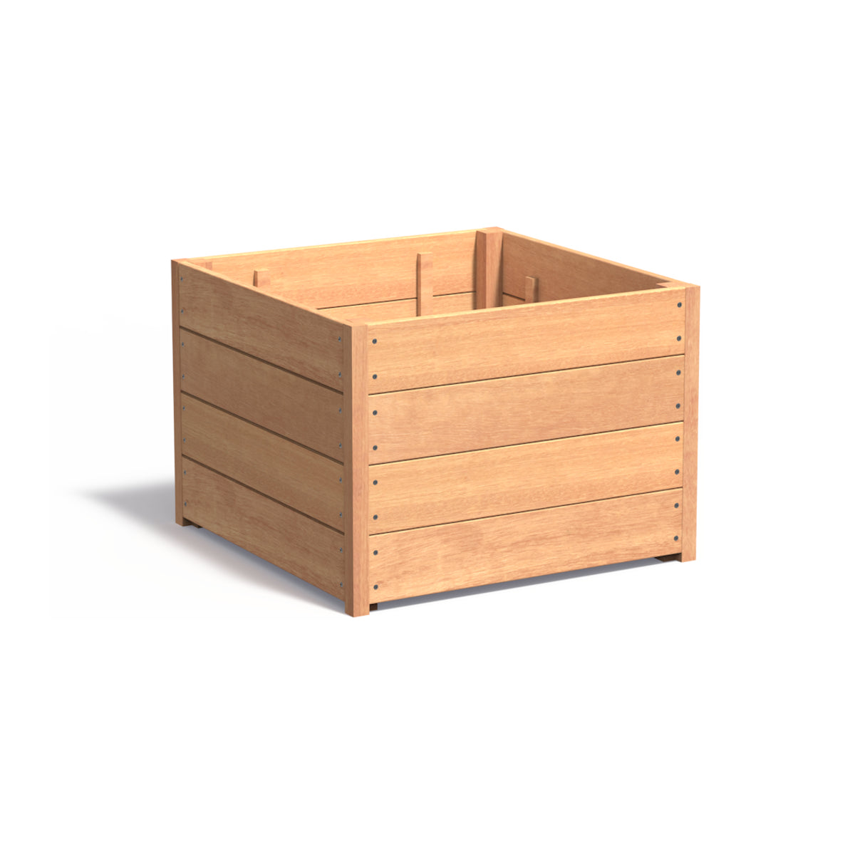 Pflanzkübel ADEZZ CARREZ quadratisch aus Hartholz, 80 × 80 × 57,4 cm