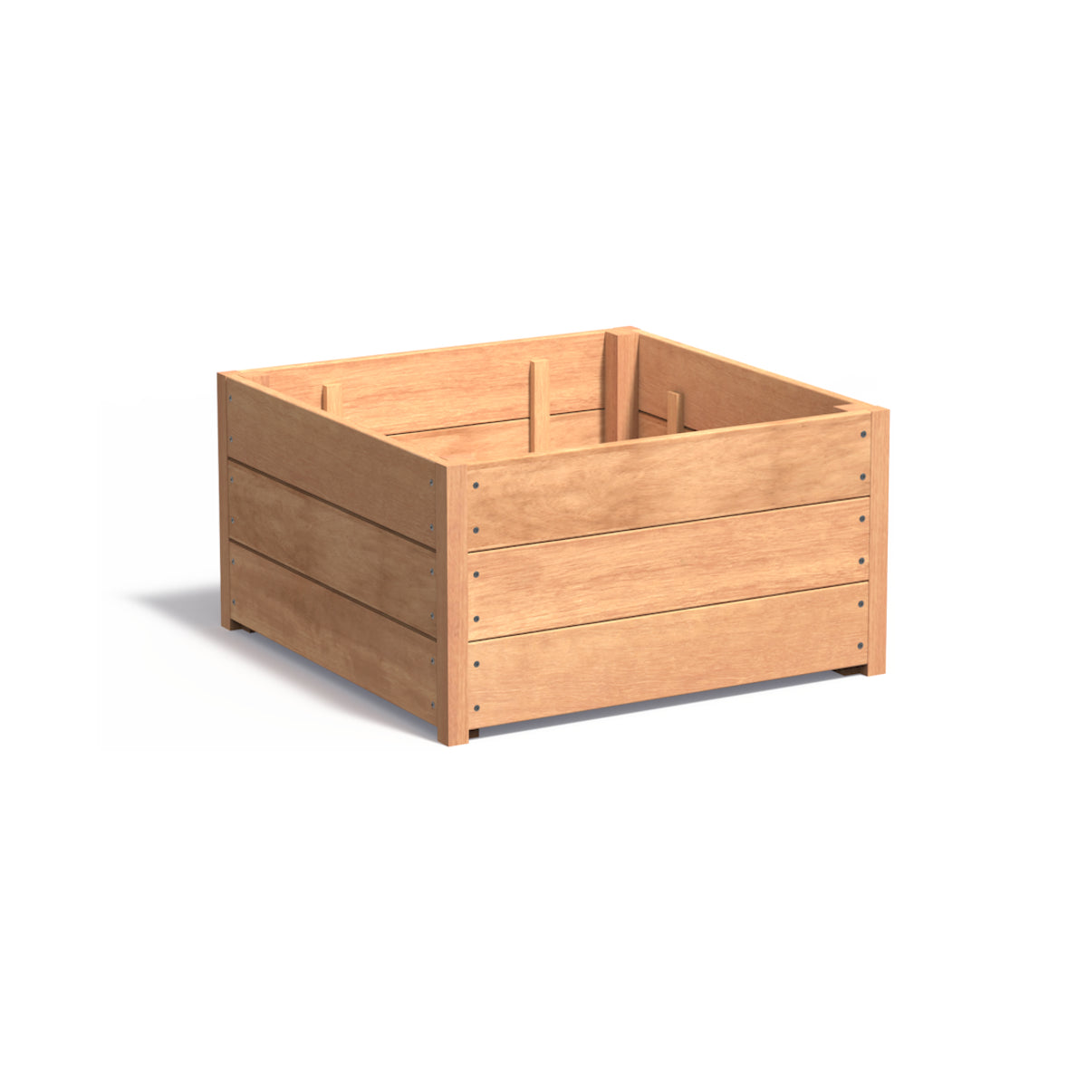 Pflanzkübel ADEZZ CARREZ quadratisch aus Hartholz, 80 × 80 × 43,5 cm