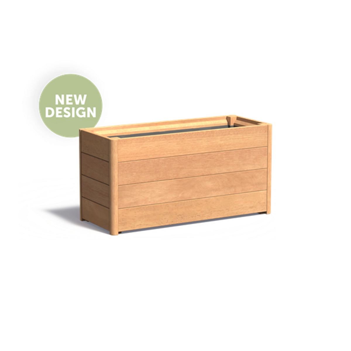 Pflanzkübel ADEZZ CARREZ rechteckig New Design aus Hartholz, 100 × 40 × 50,5 cm