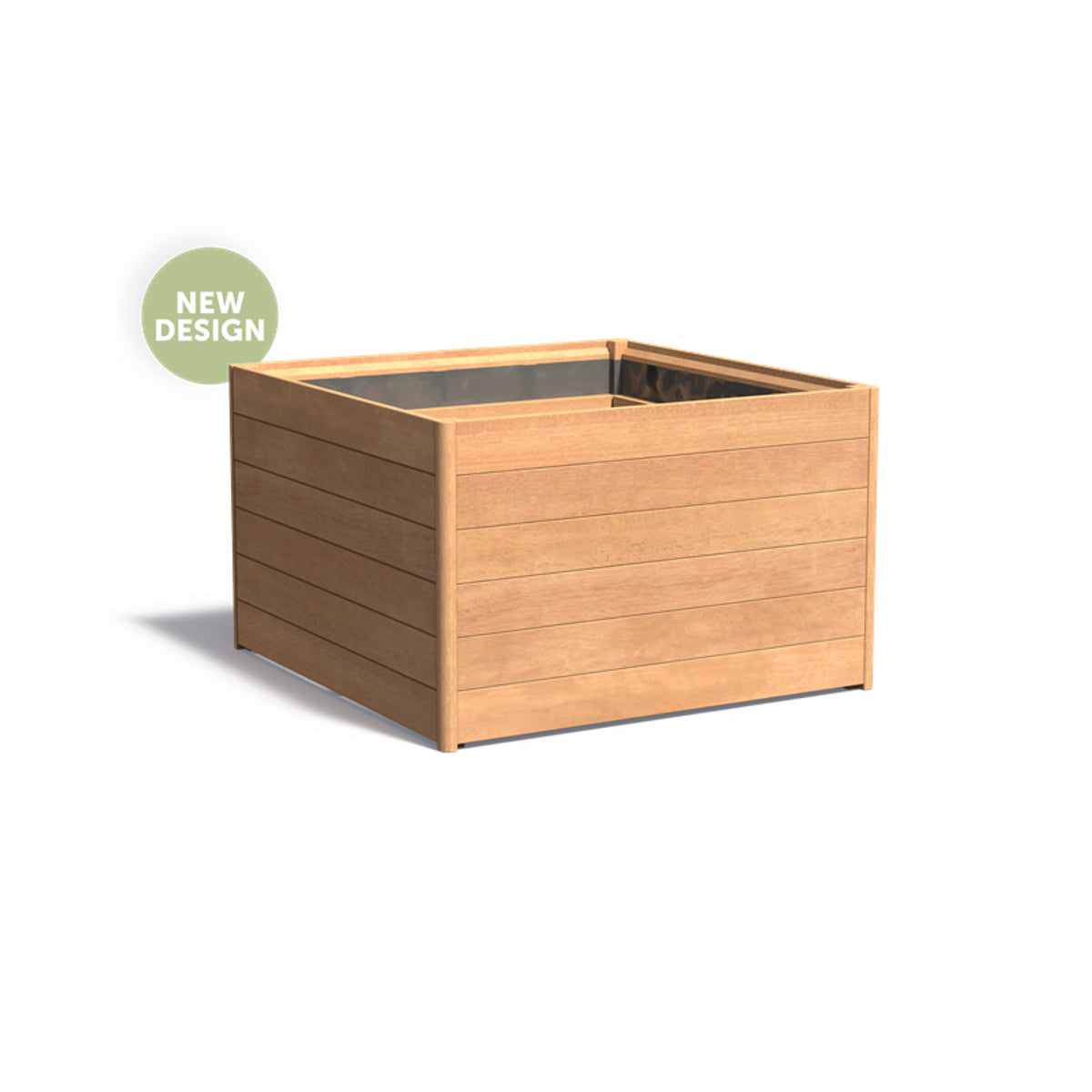 Pflanzkübel ADEZZ CARREZ quadratisch New Design aus Hartholz, 120 × 120 × 75 cm