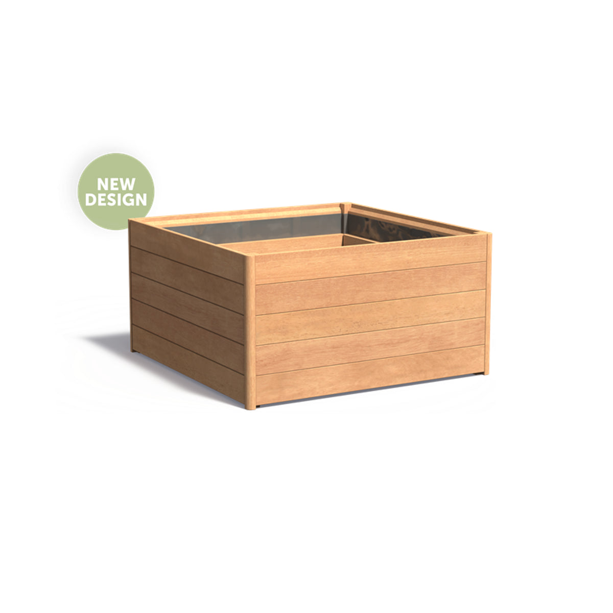 Pflanzkübel ADEZZ CARREZ quadratisch New Design aus Hartholz, 120 × 120 × 62,7 cm