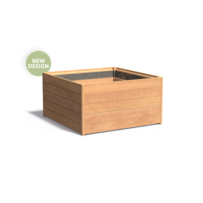 Pflanzkübel ADEZZ CARREZ quadratisch New Design aus Hartholz, 120 × 120 × 62,7 cm