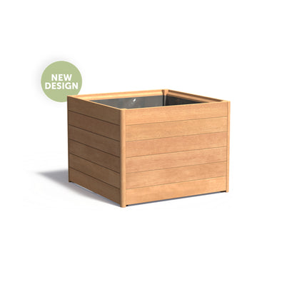 Pflanzkübel ADEZZ CARREZ quadratisch New Design aus Hartholz, 100 × 100 × 75 cm