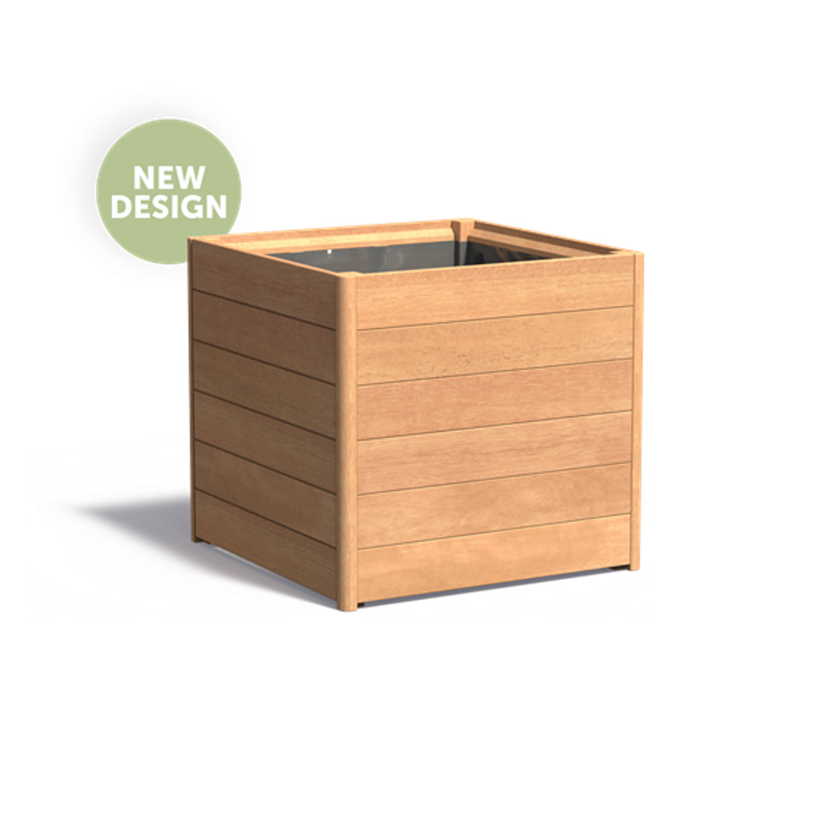 Pflanzkübel ADEZZ CARREZ quadratisch New Design aus Hartholz, 80 × 80 × 75 cm