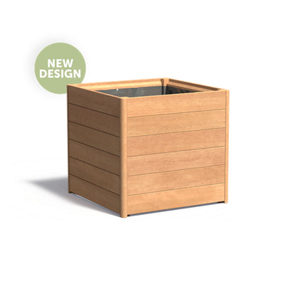 Pflanzkübel ADEZZ CARREZ quadratisch New Design aus Hartholz, 80 × 80 × 75 cm
