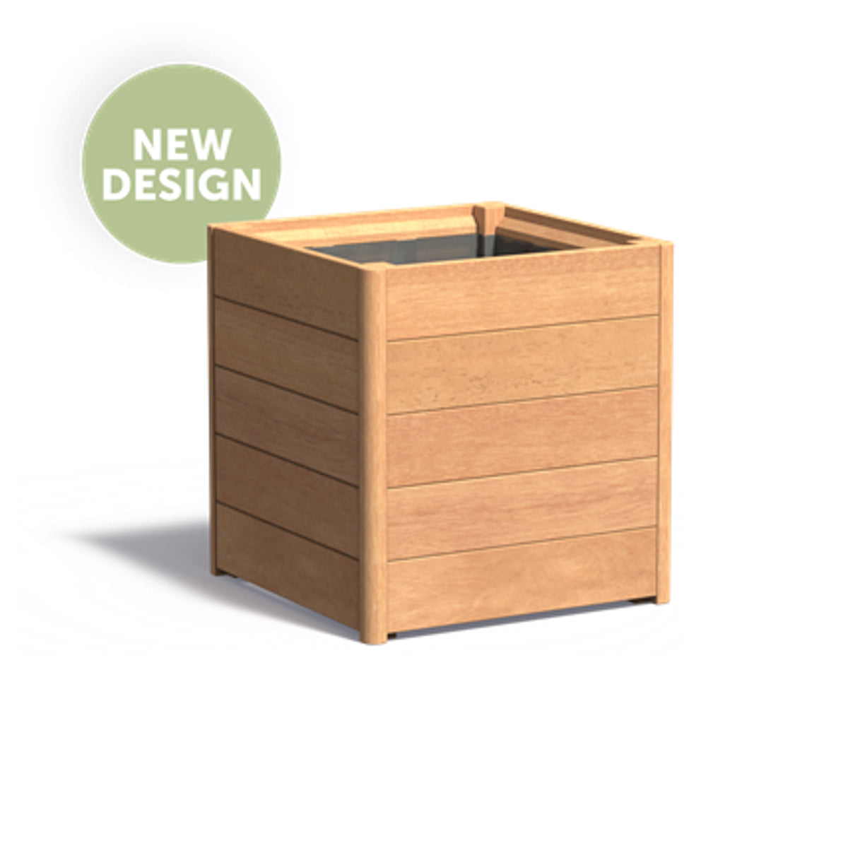 Pflanzkübel ADEZZ CARREZ quadratisch New Design aus Hartholz, 60 × 60 × 62,7 cm