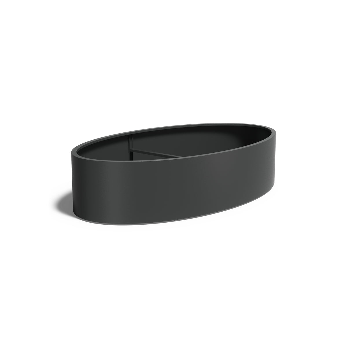 Pflanzkübel ADEZZ ELLIPSE aus Aluminium, 280 × 160 × 60 cm – Modellabbildung