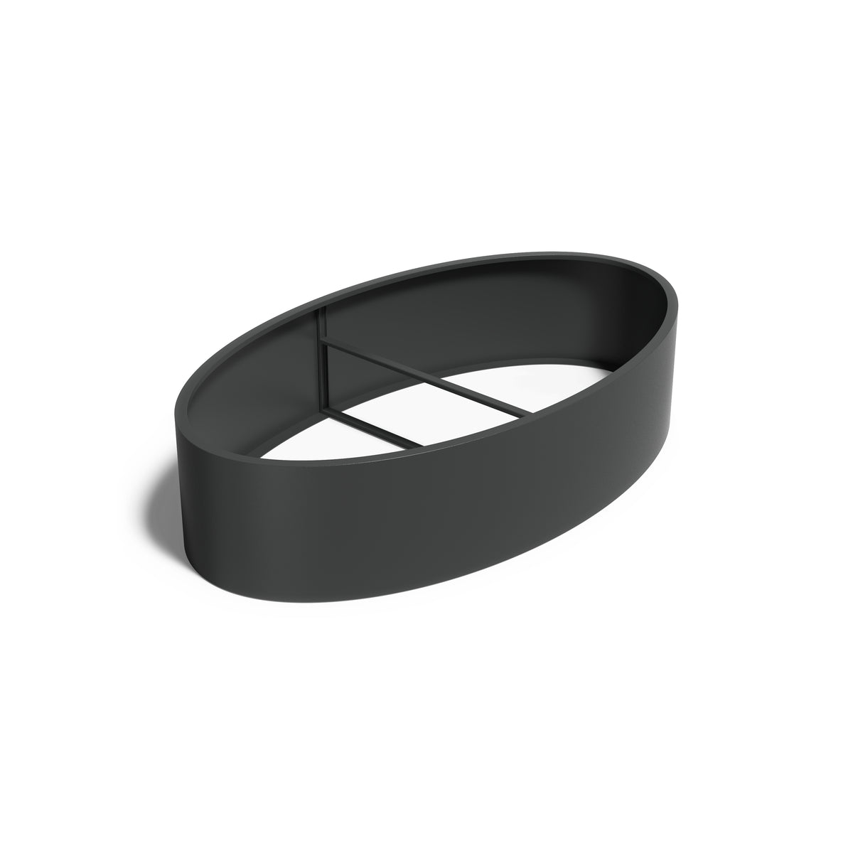 Pflanzkübel ADEZZ ELLIPSE aus Aluminium, 280 × 160 × 60 cm – Modellabbildung