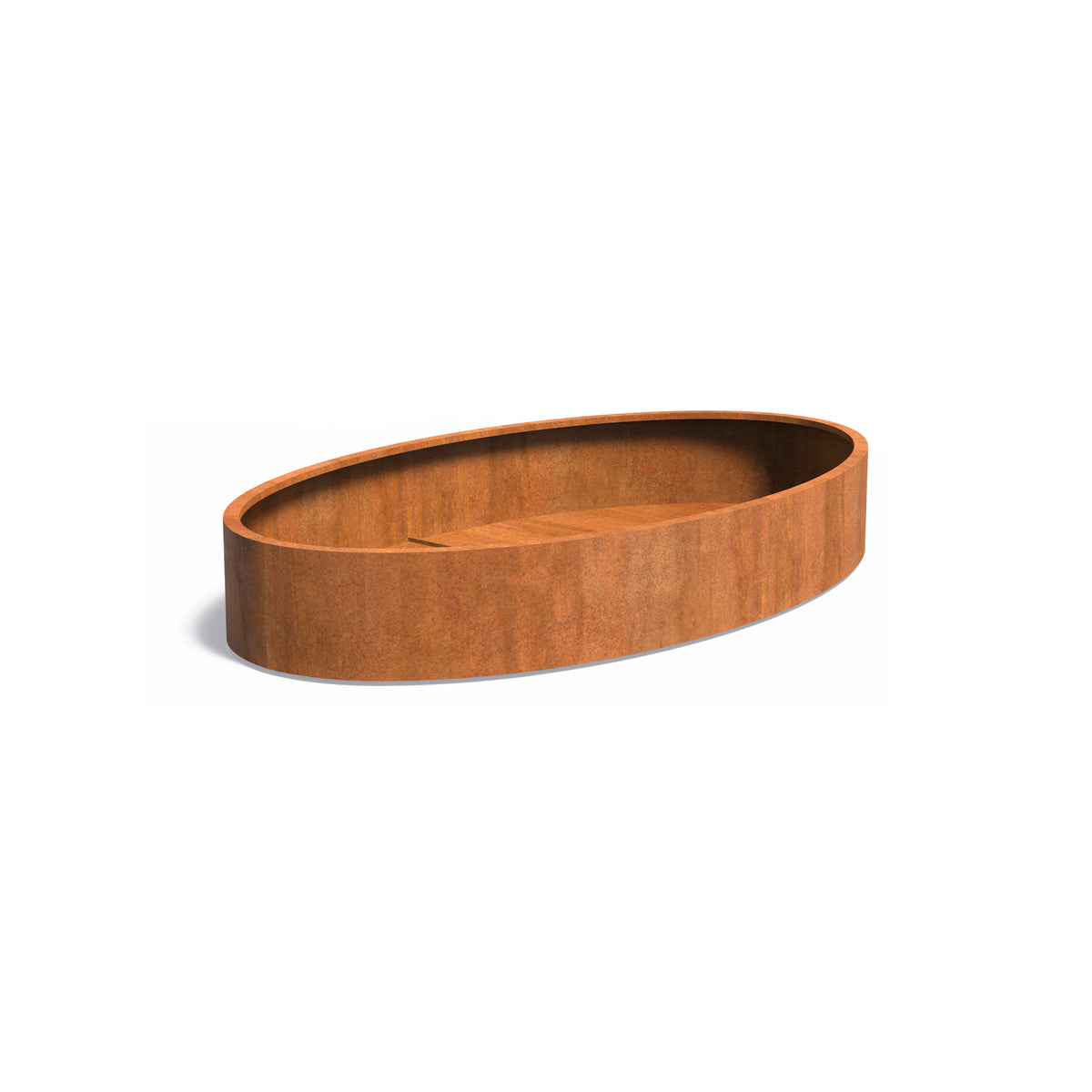 Pflanzkübel ADEZZ ELLIPSE aus Cortenstahl, 280 × 160 × 40 cm